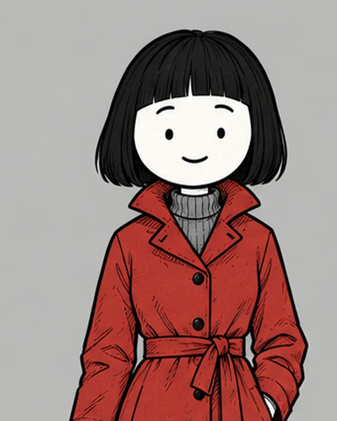 Nora, in her red coat