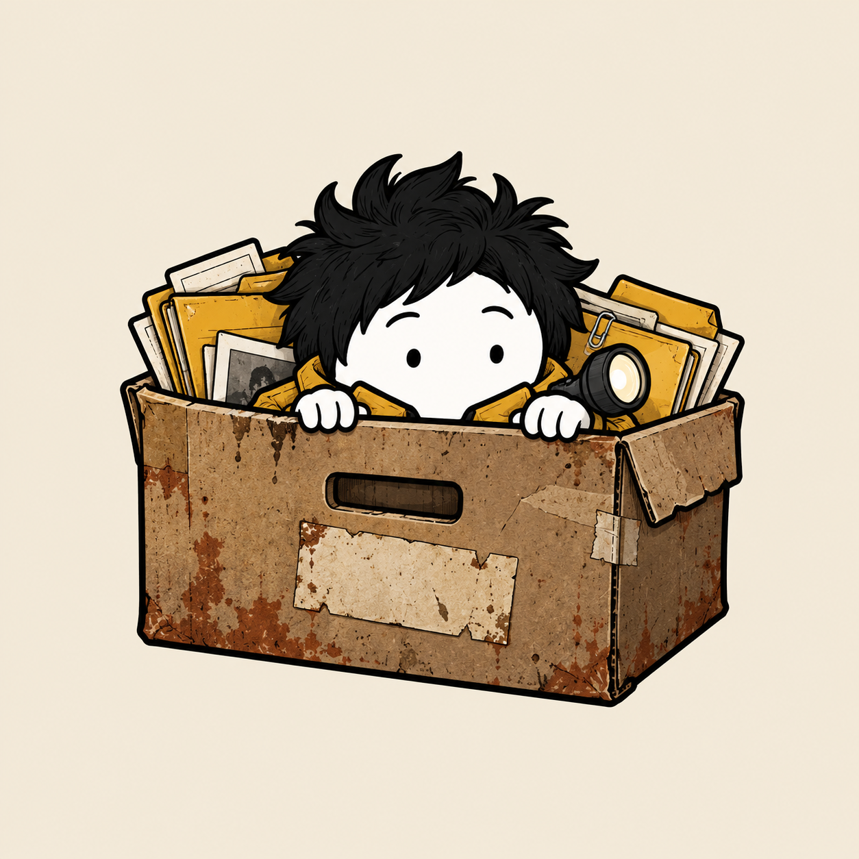 Mustard Files archivist with story files